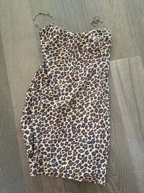 Abercrombie & Fitch Leopard-Print Slip Dress in Tan and Black